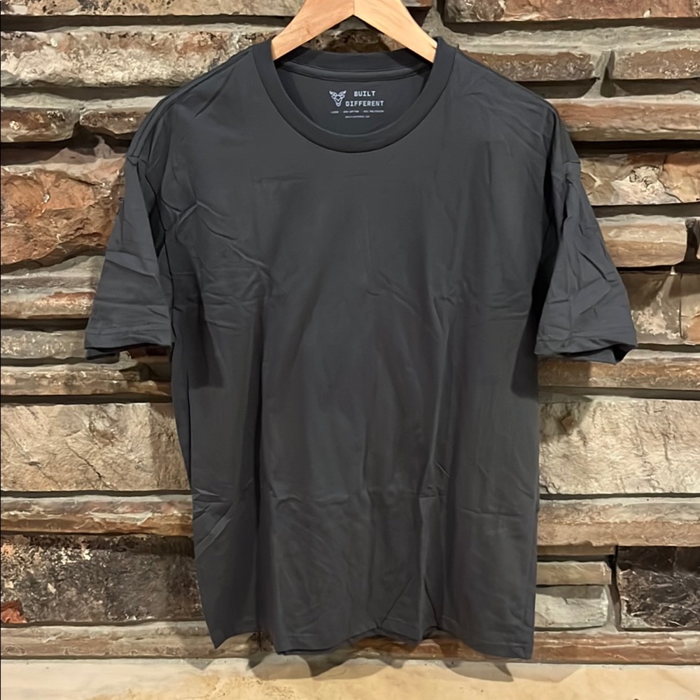 Built Different Carbon Grey Short Sleeve Crewneck Tee Cotton Polyester